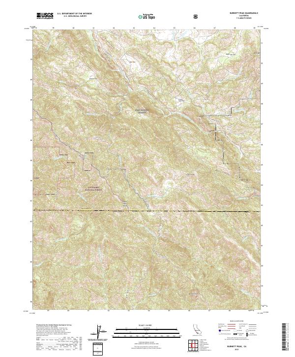 Burnett Peak, CA — USGS 7.5-minute topo (2021)