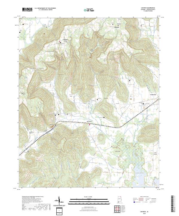 Lim Rock, AL — USGS 7.5-minute topo (2024)