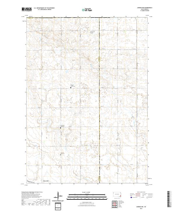 Lennox NW, SD — USGS 7.5-minute topo (2021)