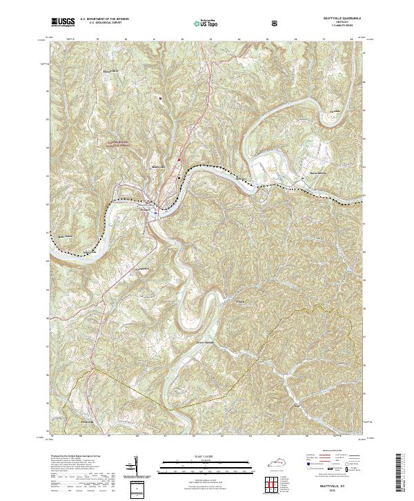 Beattyville, KY — USGS 7.5-minute topo (2022)