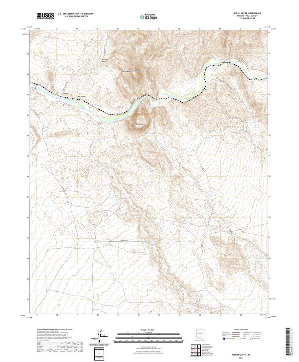 North Butte, AZ — USGS 7.5-minute topo (2021)