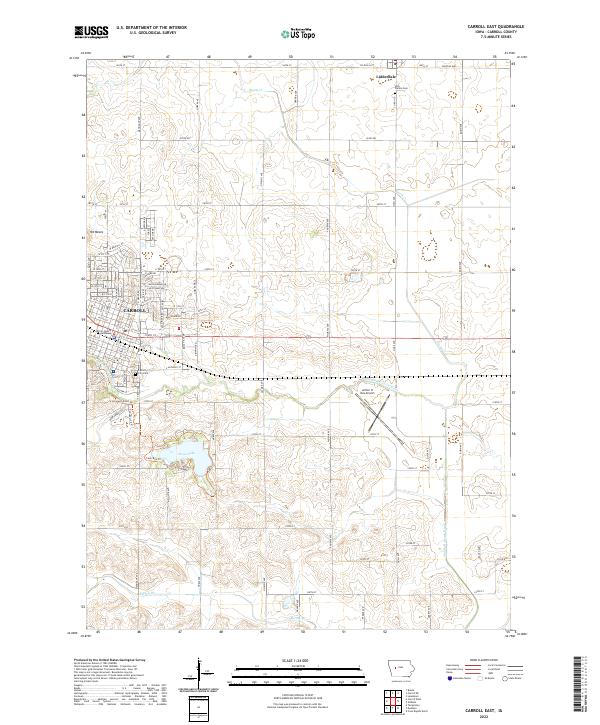 Carroll East, IA — USGS 7.5-minute topo (2022)