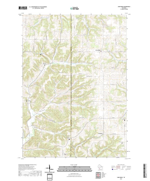 Lime Ridge, WI — USGS 7.5-minute topo (2022)