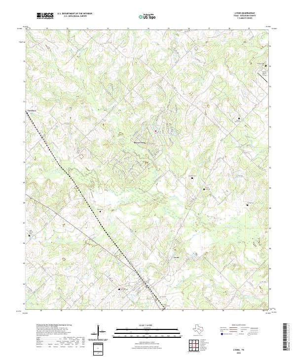 Lyons, TX — USGS 7.5-minute topo (2022)