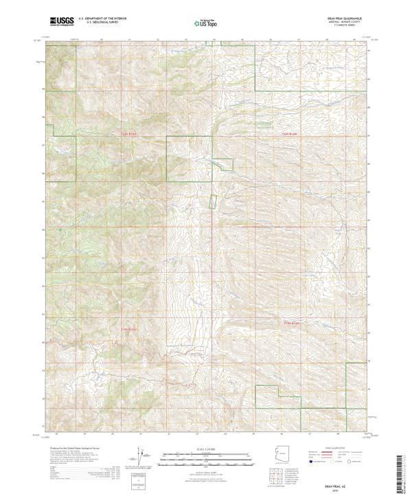 Dean Peak, AZ — USGS 7.5-minute topo (2026)