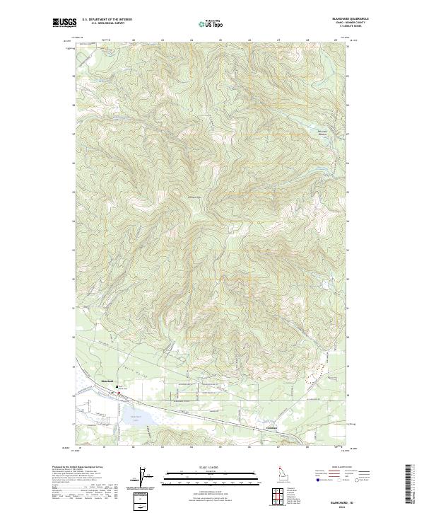 Blanchard, ID — USGS 7.5-minute topo (2024)
