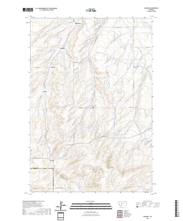 Anceney, MT — USGS 7.5-minute topo (2024)