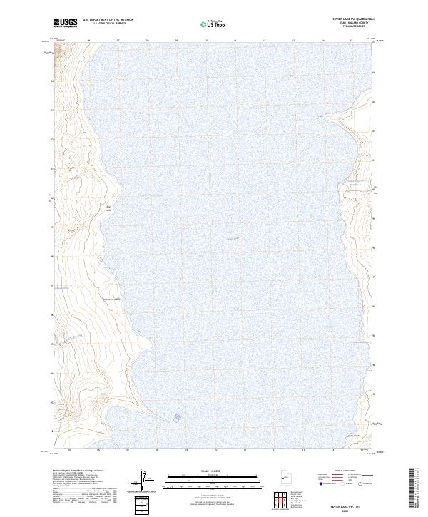 Sevier Lake SW, UT — USGS 7.5-minute topo (2023)
