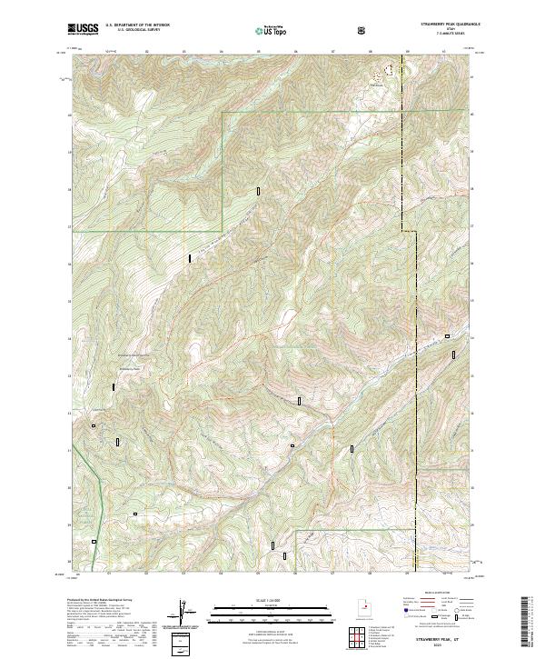 Strawberry Peak, UT — USGS 7.5-minute topo (2023)