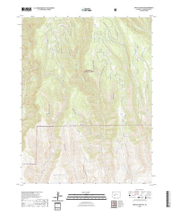 West Elk Peak SW, CO — USGS 7.5-minute topo (2022)
