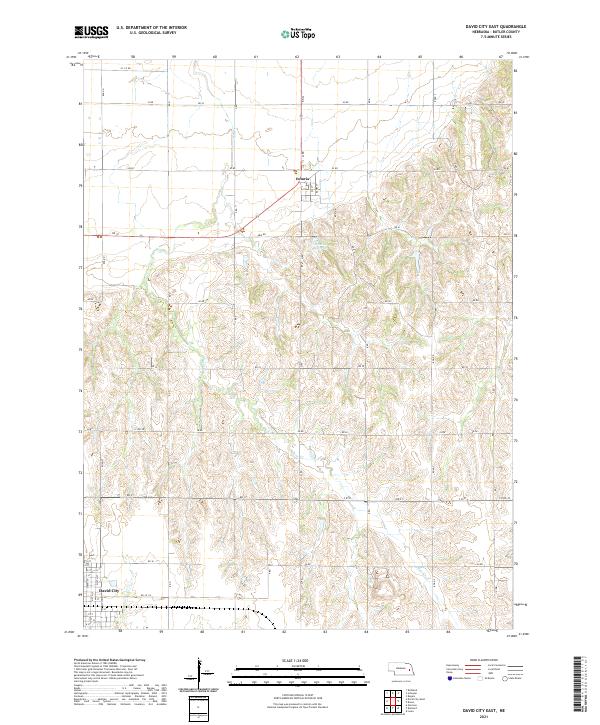 David City East, NE — USGS 7.5-minute topo (2021)