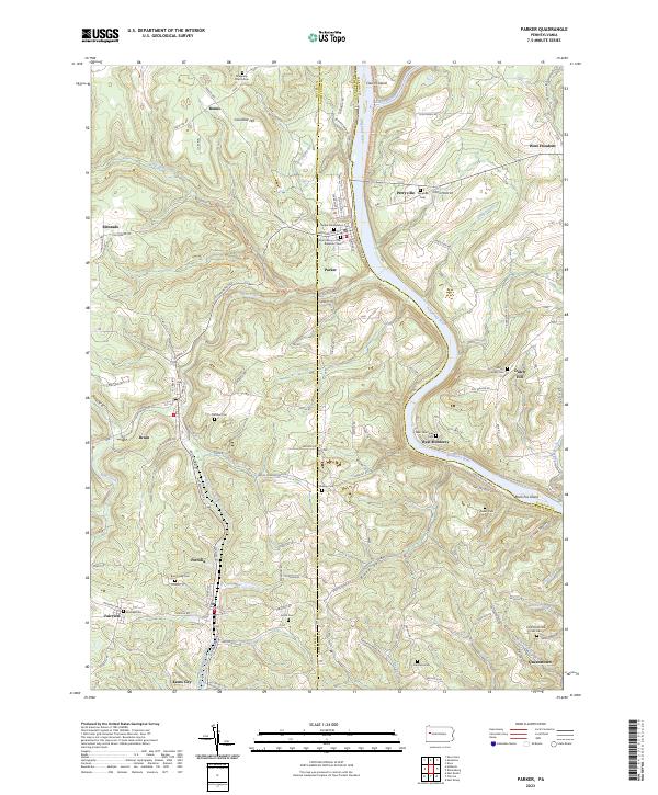 Parker, PA — USGS 7.5-minute topo (2023)