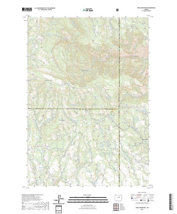 Wolf Mountain, OR — USGS 7.5-minute topo (2023)