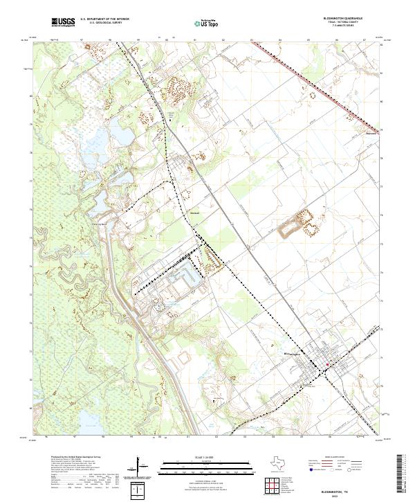 Bloomington, TX — USGS 7.5-minute topo (2022)
