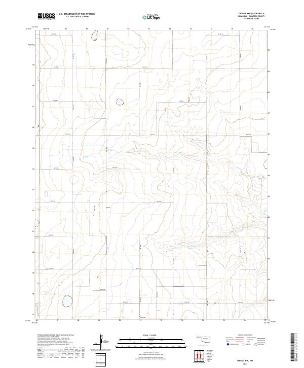 Griggs NW, OK — USGS 7.5-minute topo (2022)