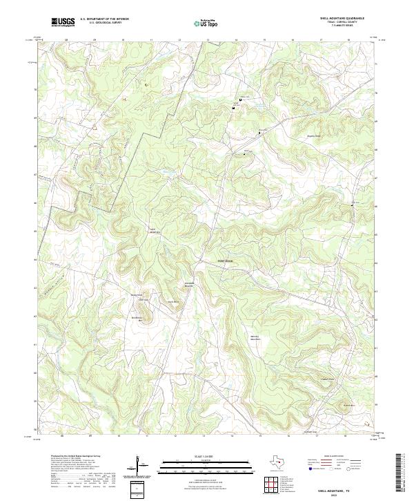 Shell Mountains, TX — USGS 7.5-minute topo (2022)