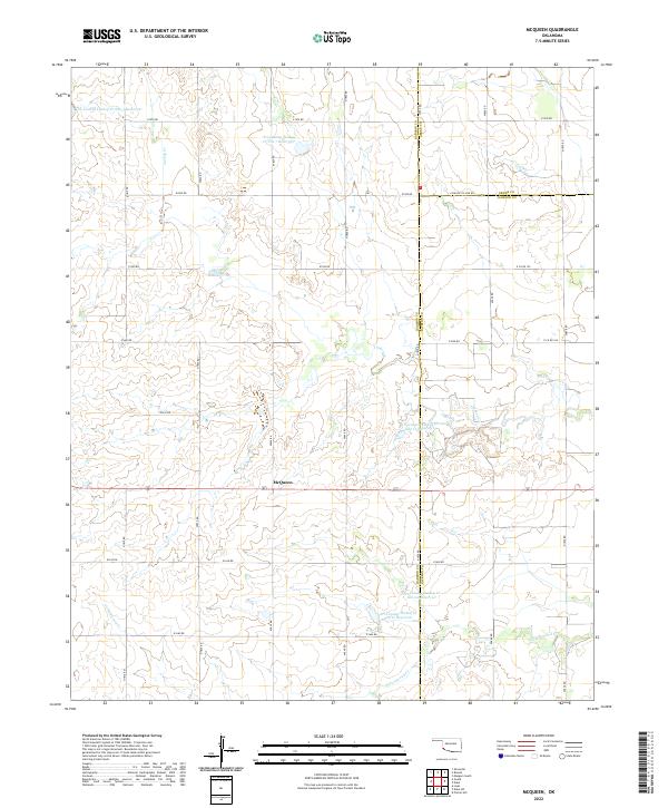 McQueen, OK — USGS 7.5-minute topo (2022)