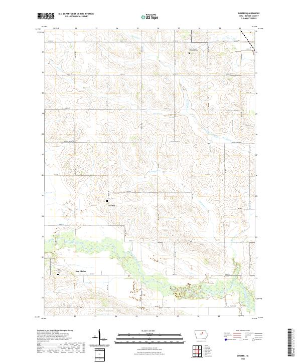 Coster, IA — USGS 7.5-minute topo (2022)