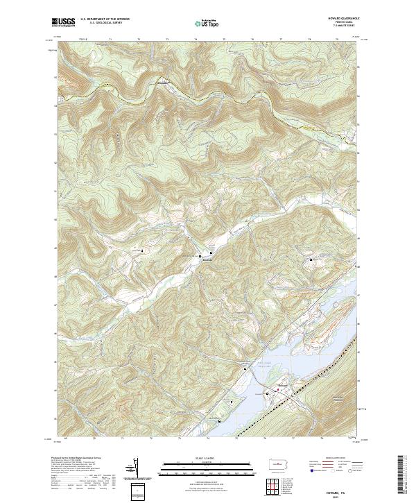 Howard, PA — USGS 7.5-minute topo (2023)