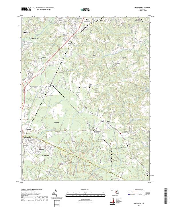 Brandywine, MD — USGS 7.5-minute topo (2023)