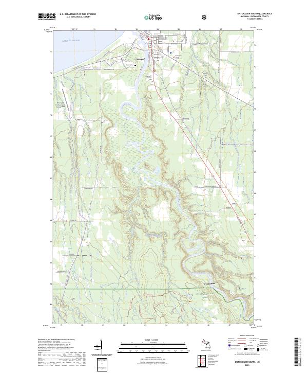 Ontonagon South, MI — USGS 7.5-minute topo (2023)
