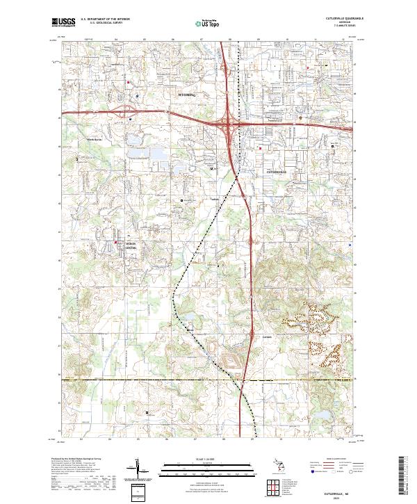 Cutlerville, MI — USGS 7.5-minute topo (2023)