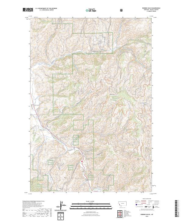 Robbins Gulch, MT — USGS 7.5-minute topo (2024)