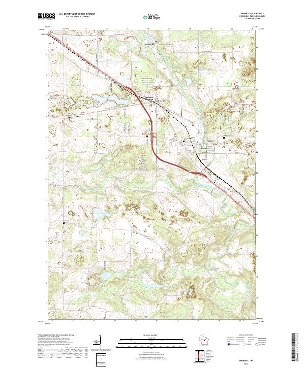 Amherst, WI — USGS 7.5-minute topo (2022)