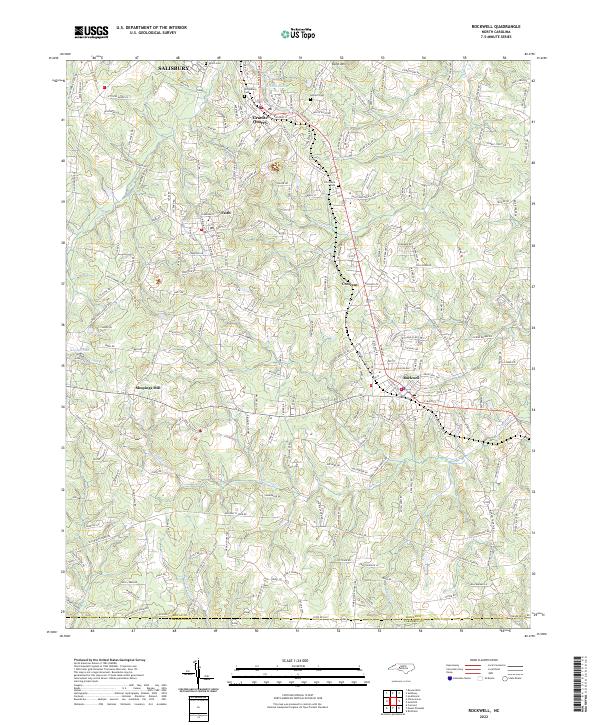 Rockwell, NC — USGS 7.5-minute topo (2022)