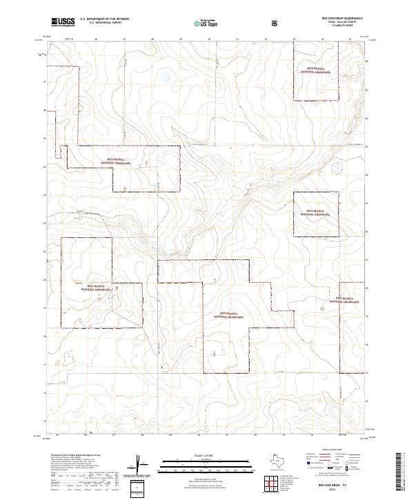 Red Cow Draw, TX — USGS 7.5-minute topo (2022)