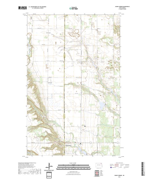 Hanks Corner, ND — USGS 7.5-minute topo (2024)