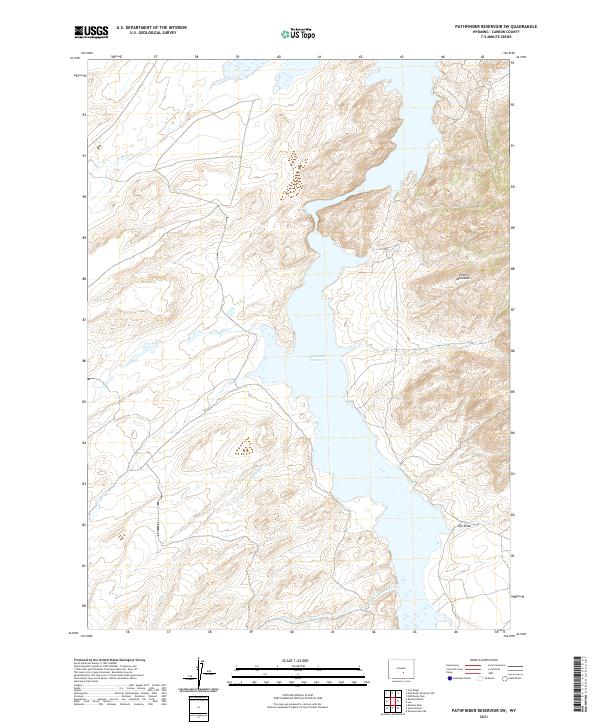 Pathfinder Reservoir SW, WY — USGS 7.5-minute topo (2021)