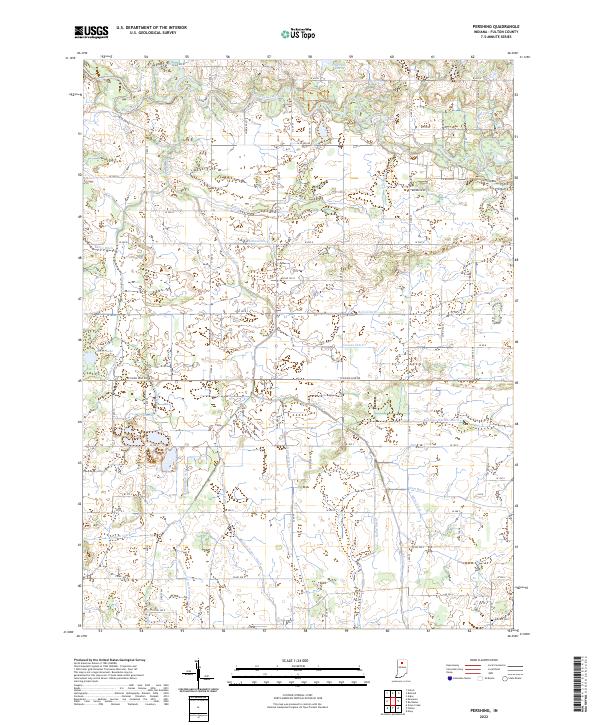 Pershing, IN — USGS 7.5-minute topo (2022)