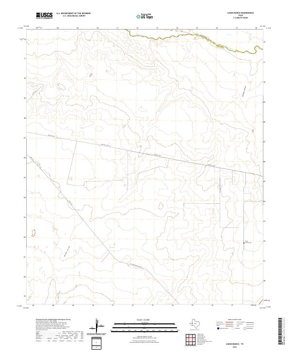 Ligon Ranch, TX — USGS 7.5-minute topo (2022)