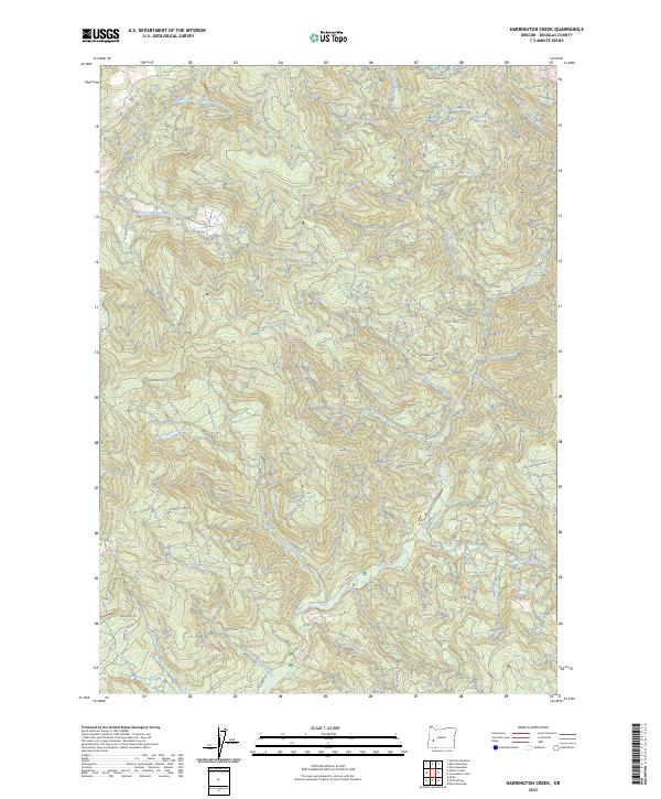 Harrington Creek, OR — USGS 7.5-minute topo (2023)