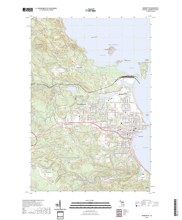 Marquette, MI — USGS 7.5-minute topo (2023)