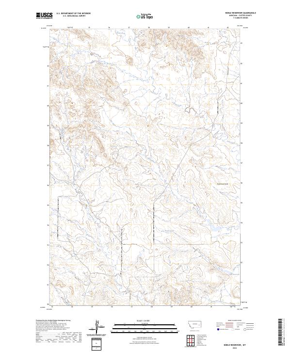 Noble Reservoir, MT — USGS 7.5-minute topo (2024)