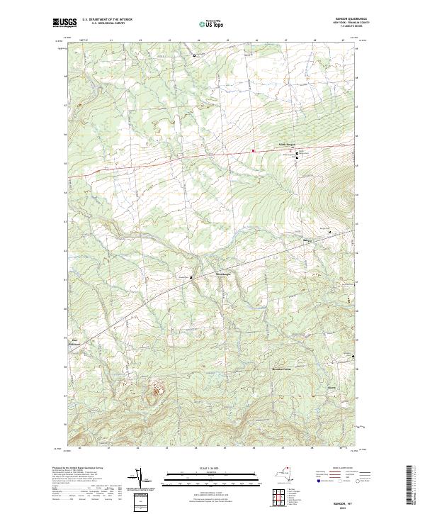 Bangor, NY — USGS 7.5-minute topo (2023)