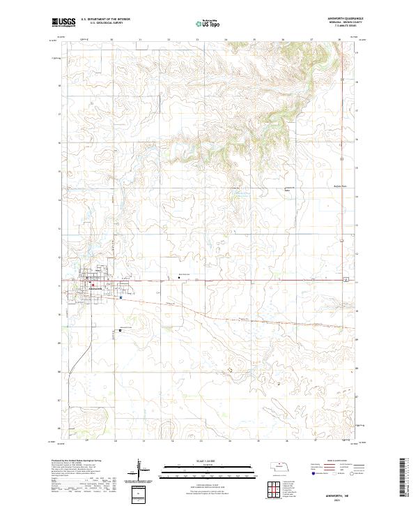 Ainsworth, NE — USGS 7.5-minute topo (2021)