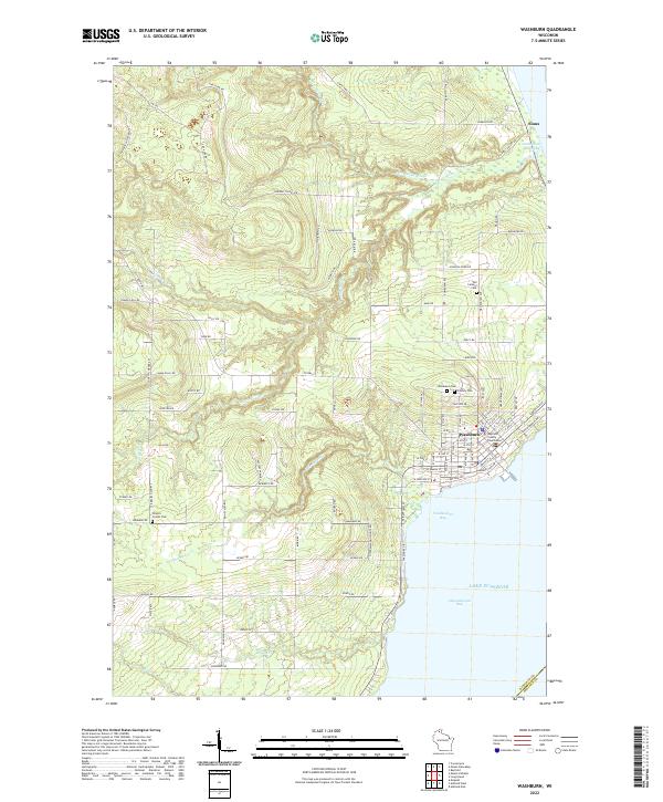 Washburn, WI — USGS 7.5-minute topo (2022)