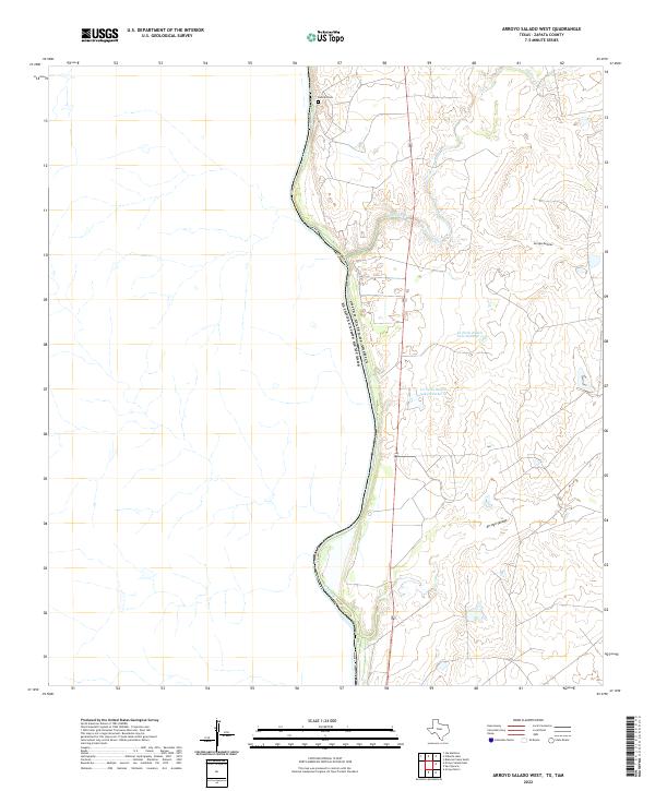 Arroyo Salado West, TX,TAM, US — USGS 7.5-minute topo (2022)