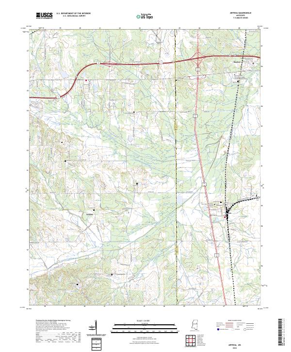 Artesia, MS — USGS 7.5-minute topo (2024)