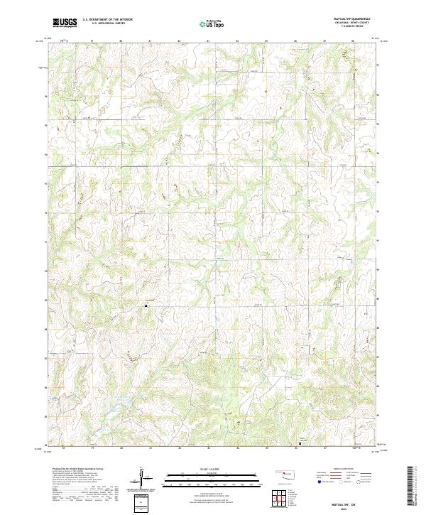 Mutual SW, OK — USGS 7.5-minute topo (2022)