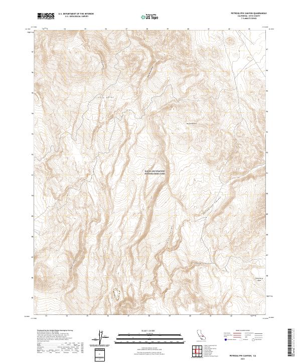 Petroglyph Canyon, CA — USGS 7.5-minute topo (2021)