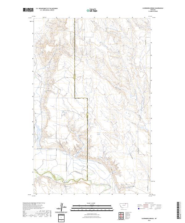 Bjornberg Bridge, MT — USGS 7.5-minute topo (2024)