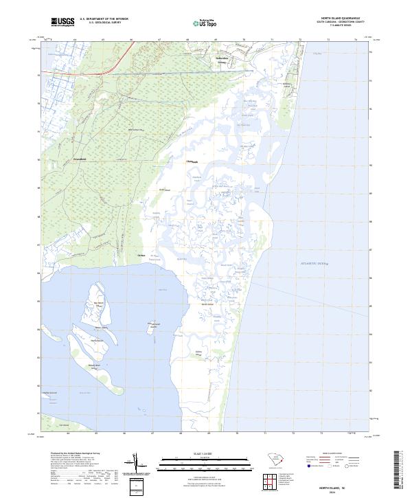 North Island, SC — USGS 7.5-minute topo (2024)