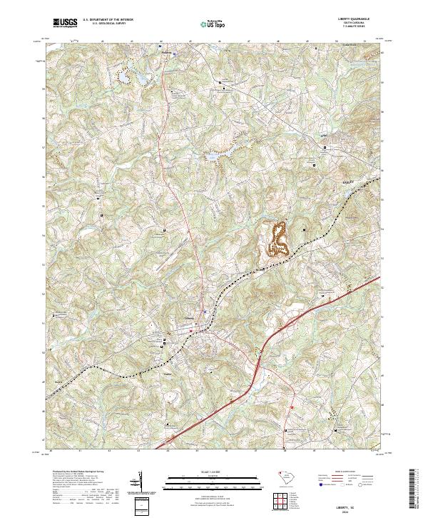 Liberty, SC — USGS 7.5-minute topo (2024)