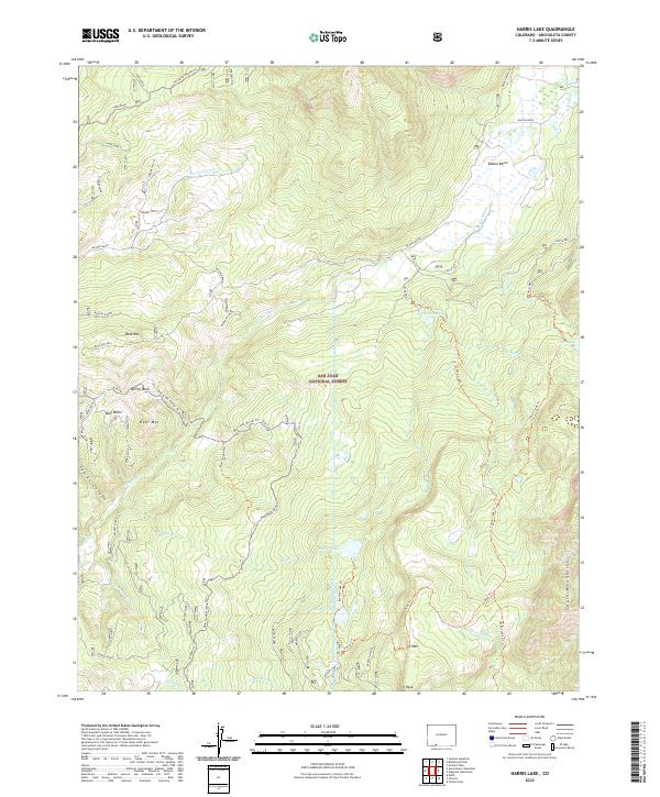 Harris Lake, CO — USGS 7.5-minute topo (2022)