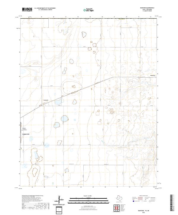 Huntoon, TX-OK — USGS 7.5-minute topo (2022)