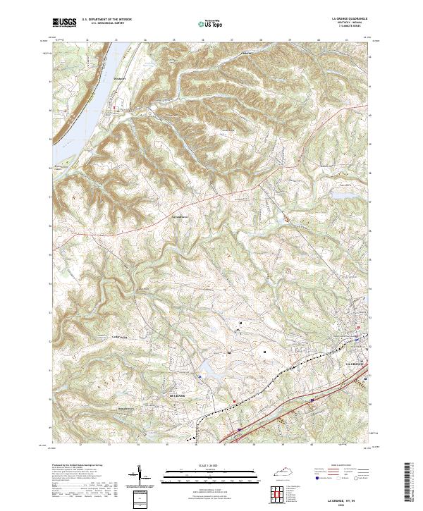 La Grange, KY-IN — USGS 7.5-minute topo (2022)